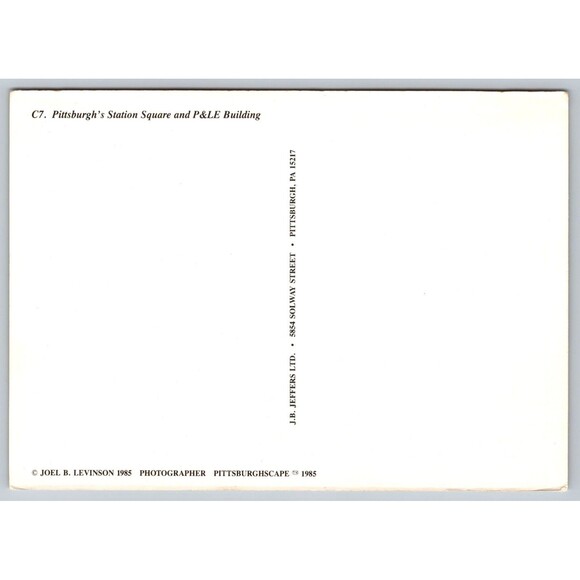 Postcard Pennsylvania Pittsburgh Station Square Train P&LE Building VTG 1985 PA - Picture 2 of 2